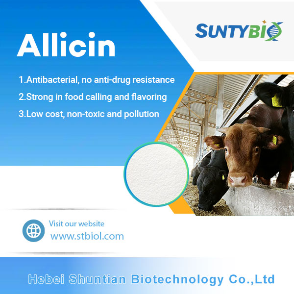 What are the functions of allicin in animal husbandry?